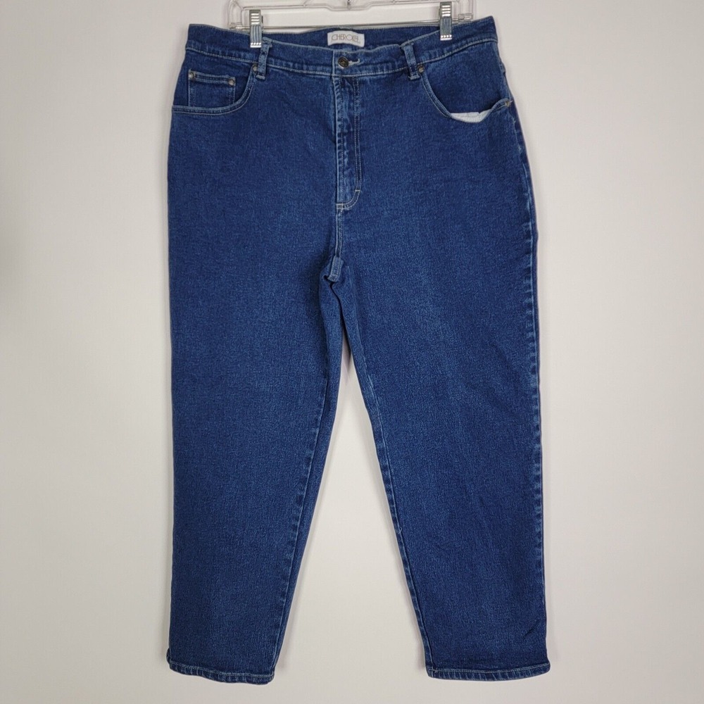 Vintage Cherokee Jeans Womens Size 18P Tapered High Waist‎ Mom Blue Denim Y2K